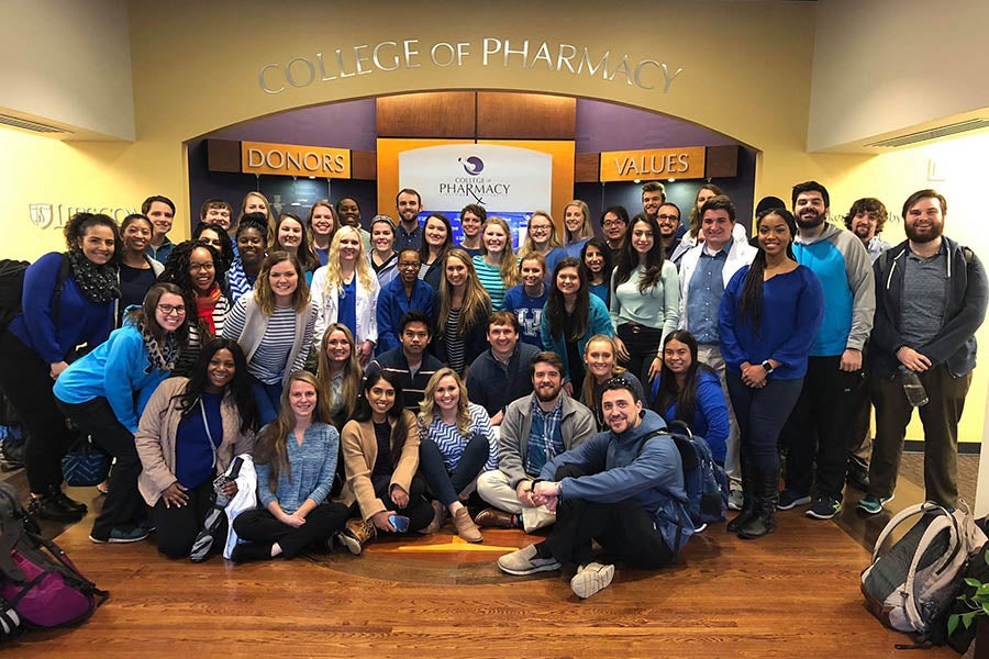 The members of the APhA-ASP student chapter in the Burton Center