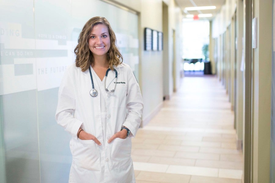 Lipscomb nurse in the nursing building