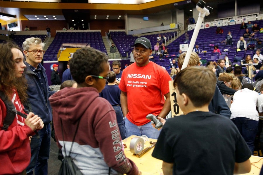 Nissan engineer at the BEST robotics competition