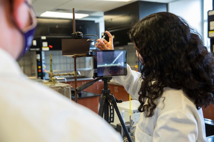 Student working on bacteria research in the lab