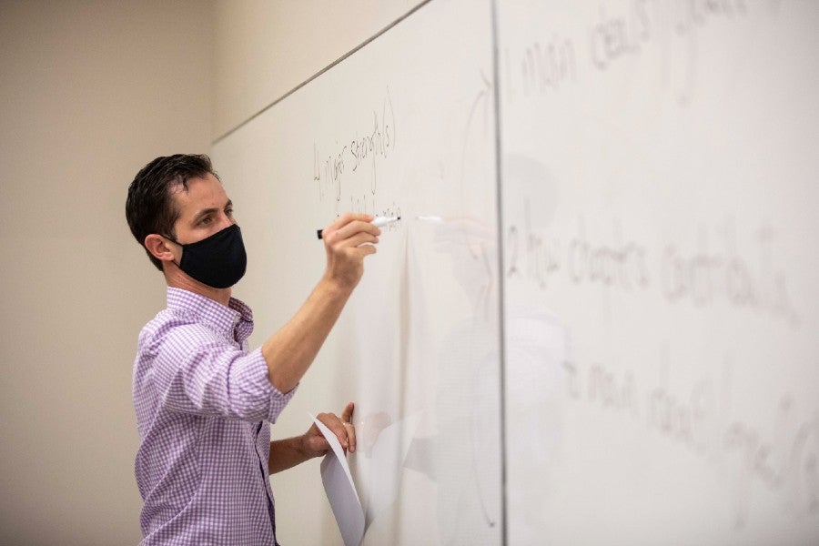 Josh Strahan at the whiteboard