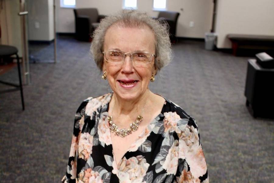 Mary Nelle Chumley in Beaman Library