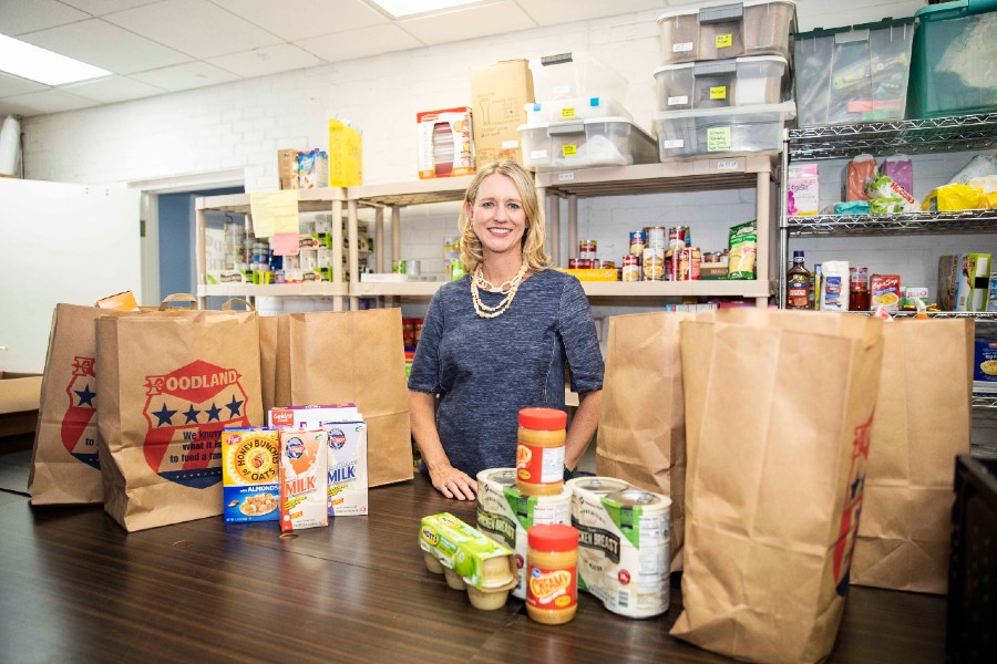Tracy Noerper at a local food pantry