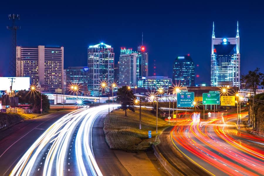 Nashville skyline at night