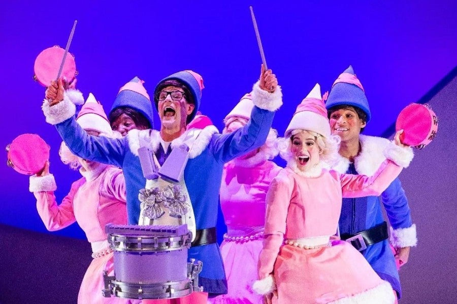 Drew Flickinger (center) on tour with Rudolph the Red-Nosed Reindeer: The Musical