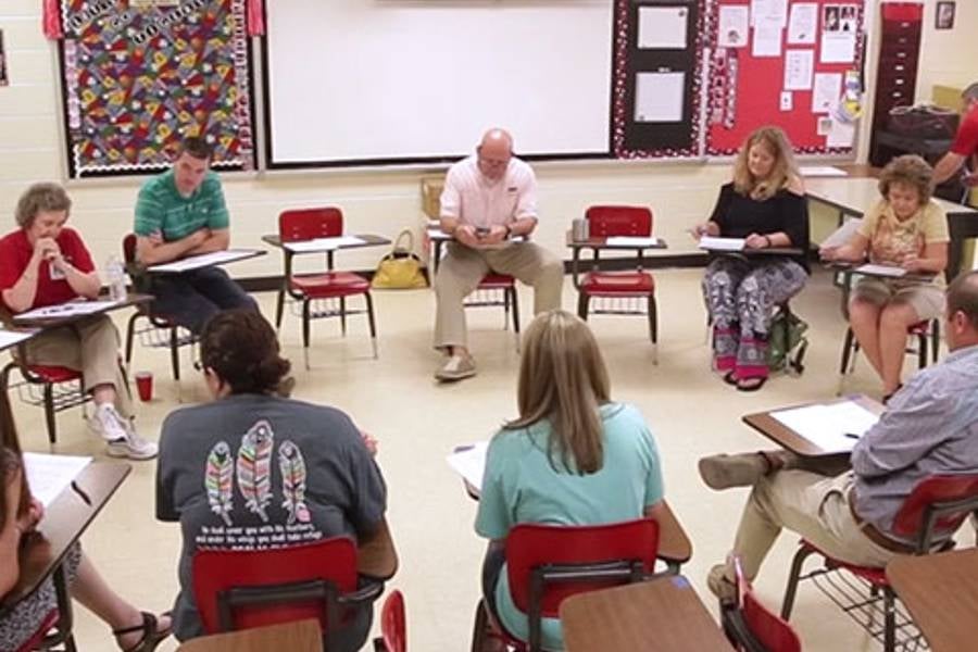 Teachers in a circle