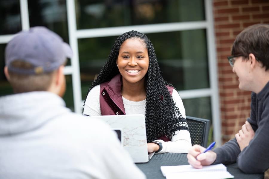 Students studying