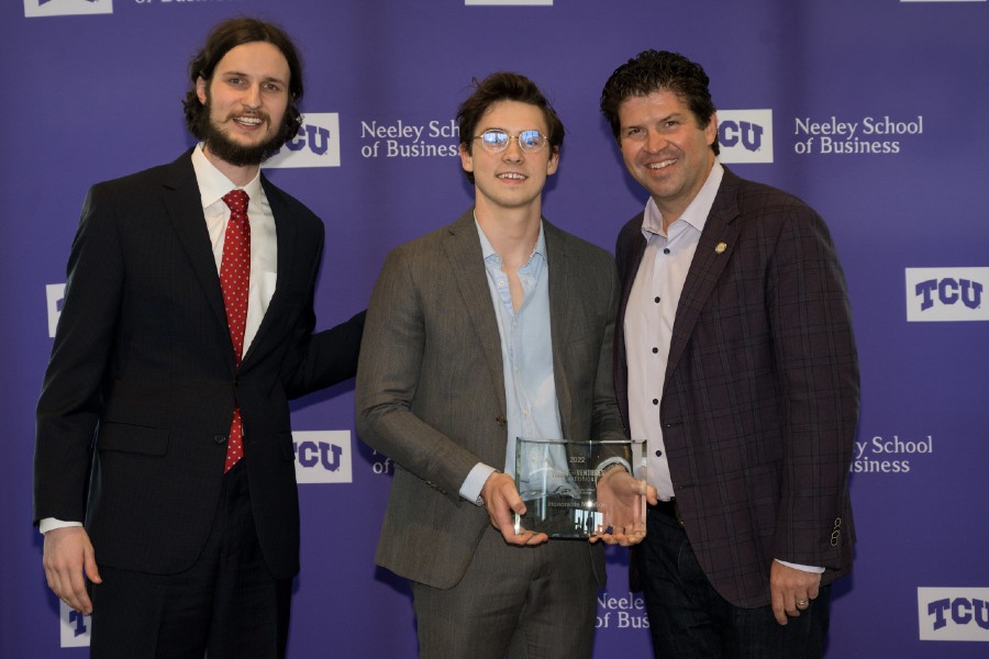 Matt Stuart (right), Aiden Miller (middle), receiving their award