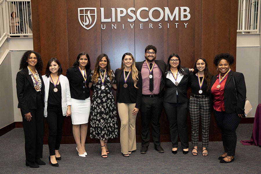 Lavelle Scholars at an awards dinner