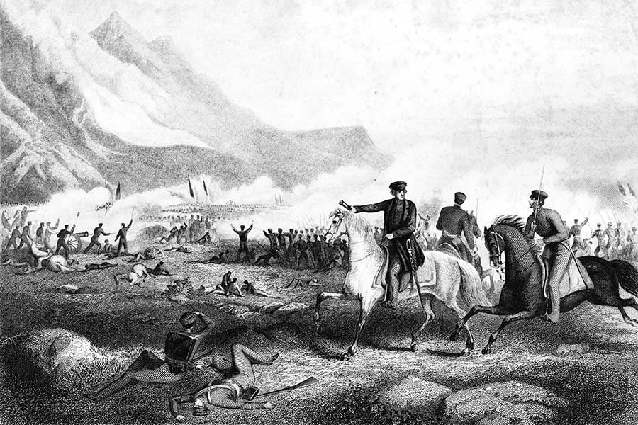 Etching of Battle of Buena Vista 
