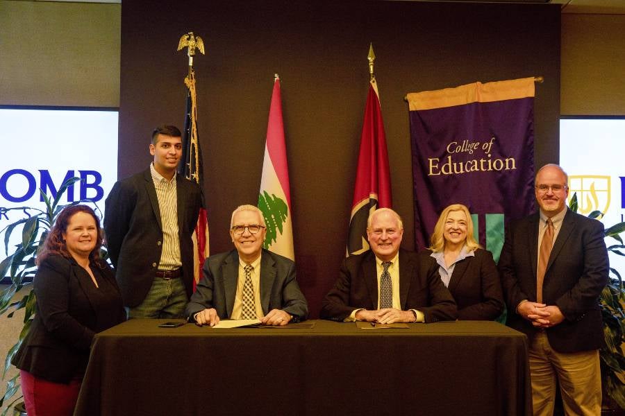 Group of Lipscomb officials at signing ceremony