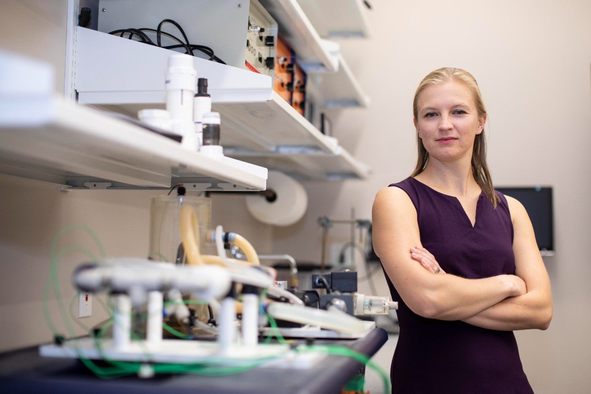 Kristen Dodson in an engineering lab