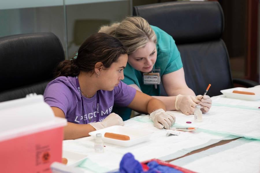 Students in a health lab