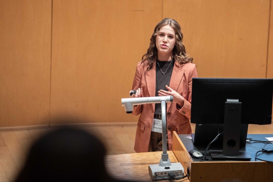 Haley Lewis presenting at the Student Scholars Symposium