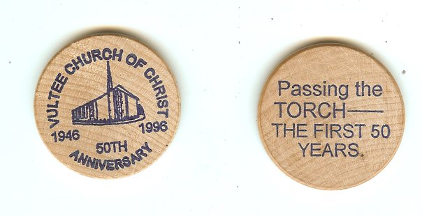 Vultee Church of Christ 50th anniversary tokens 