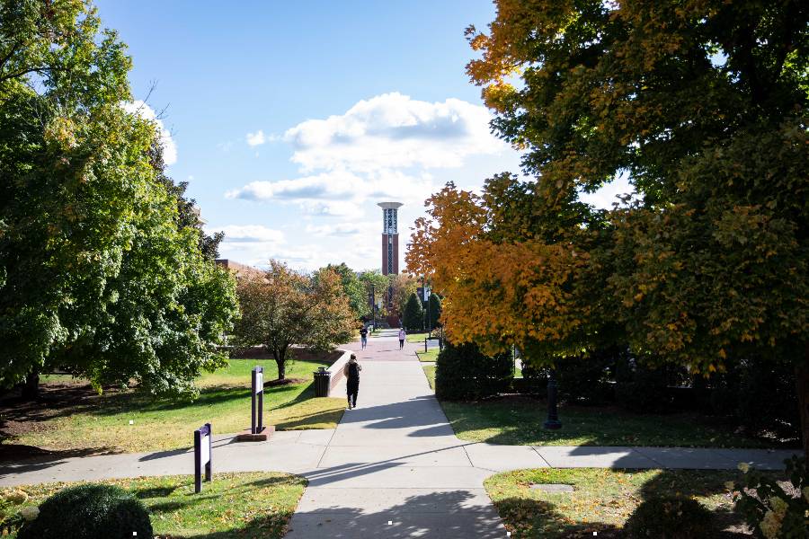 Allen Bell Tower in the fall