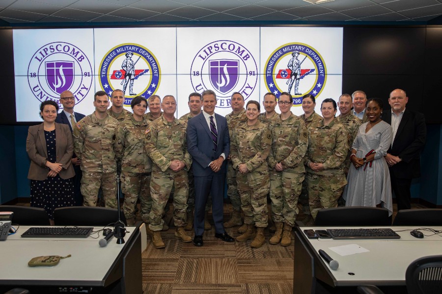 Tennessee Gov. Bill Lee with students and teachers of TN National Guard cohort