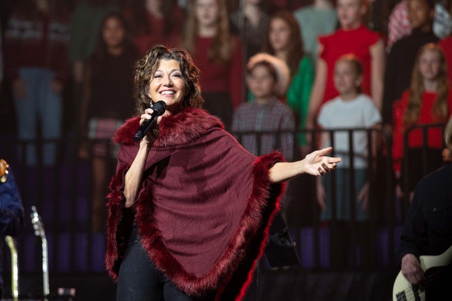 Amy Grant performing at Lighting of the Green 2022