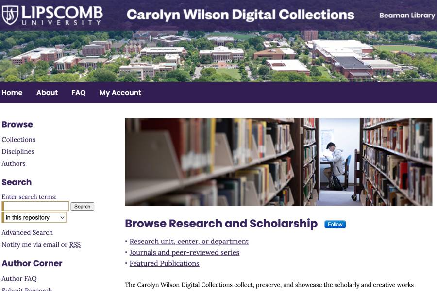 Screenshot of the digital collection webpage