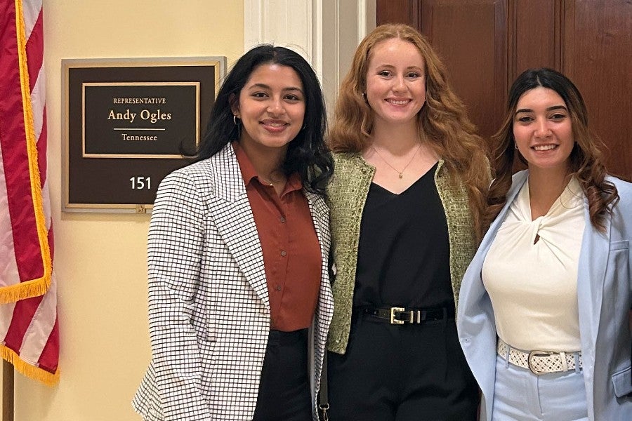 Lipscomb students outside Andy Ogles' (R-5) Capitol office.