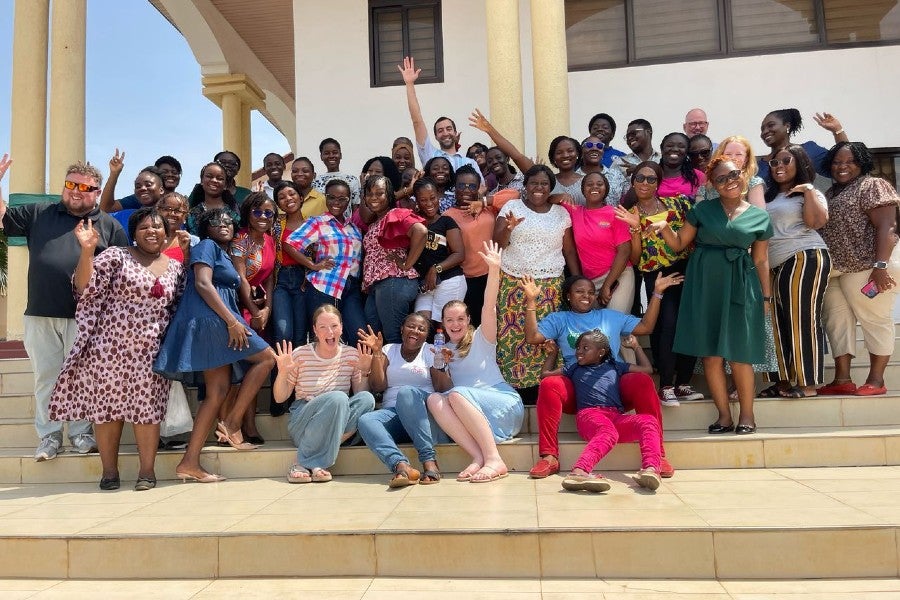 The missions team posing with all the workshop participants in Accra, Ghana