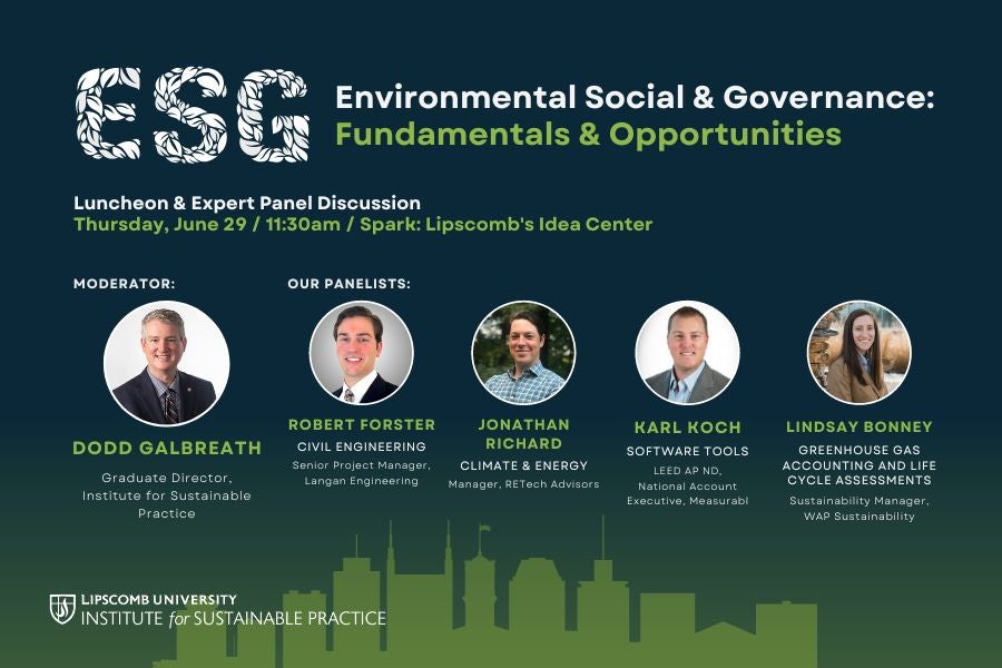 ESG sustainability panel event in downtown nashville summer 2023