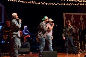 Boys singing on the stage