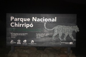 Sign at entrance of mountain in Costa Rica