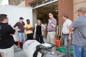 Mark McDonald with concrete