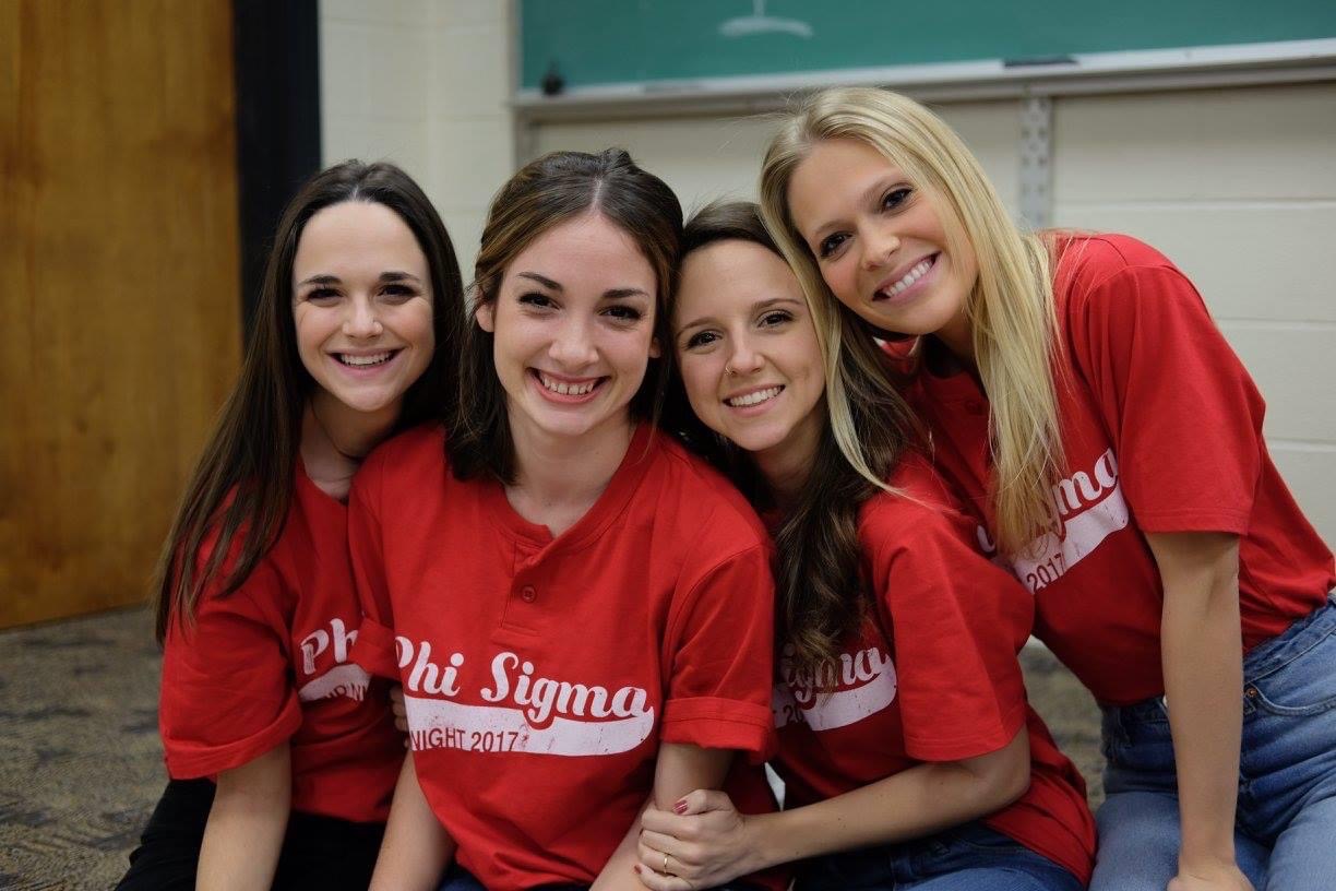 Kayla Ford with fellow classmates in Phi Sigma