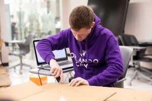 Seth Mann working on project