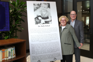 Jim and Pam Griffith, with the Solly School Dedication Plaque