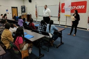 Students hearing from a speaker