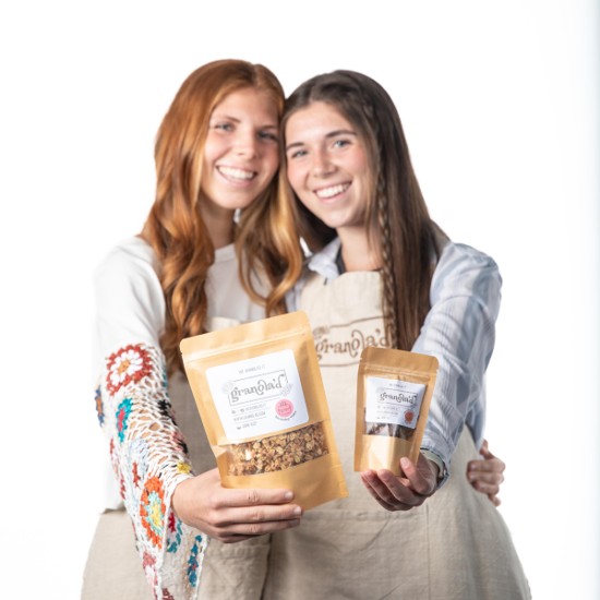 Skidmore Sisters with Granola'd bags