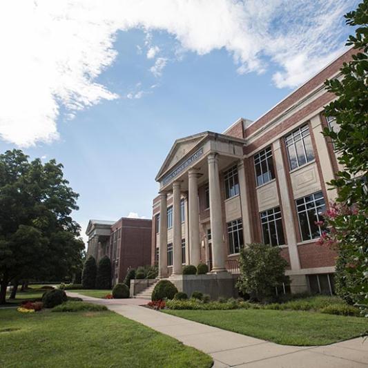 Crisman Administration Center, where senior leadership is