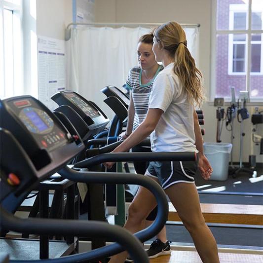 Students work out in the SAC