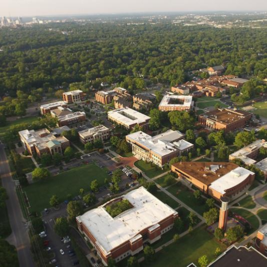 aerial view of Lipscomb and Green Hills/Nashville