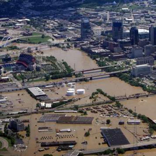 A view of Nashville during the 2010 flood 