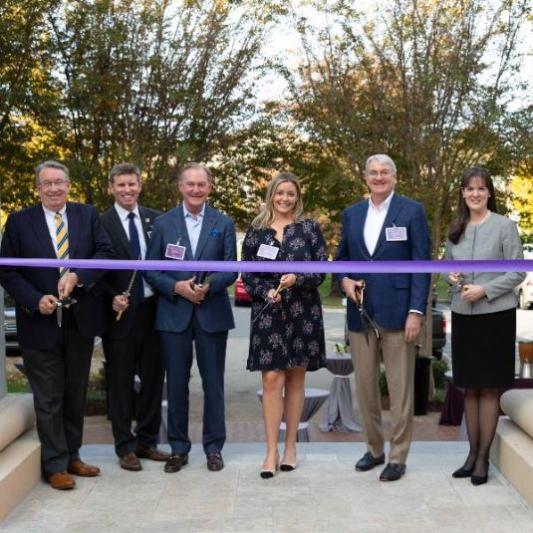 Ribbon cutting ceremony of the Mary Eddy Jones Courtyard