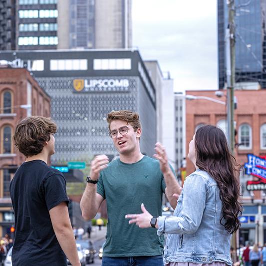 Students in downtown Nashville