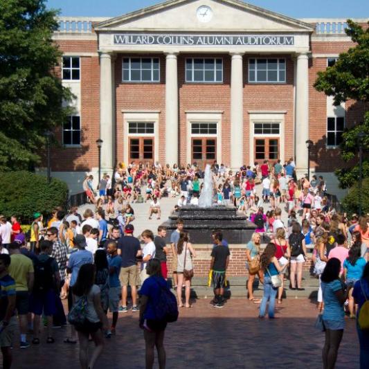 Students in front of Bison square