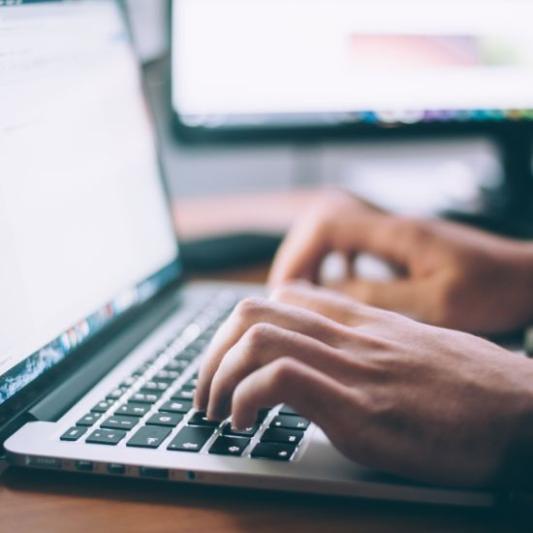 Student on computer