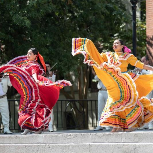 students dancing