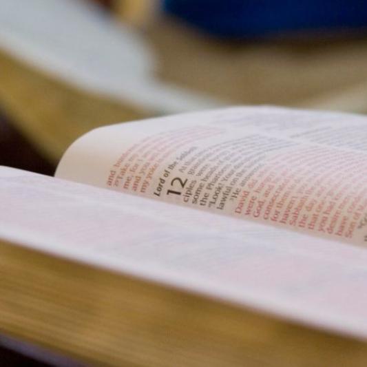 Up close on a Bible