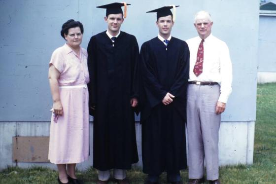 Zoe Kelley, Wendell Kelley, Max Kelley, and Victor Kelley at Univ. of Illinois graduation in 1949
